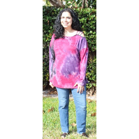 Blumin Tie Dye Strappy Top, Purple - Picture 4 of 6